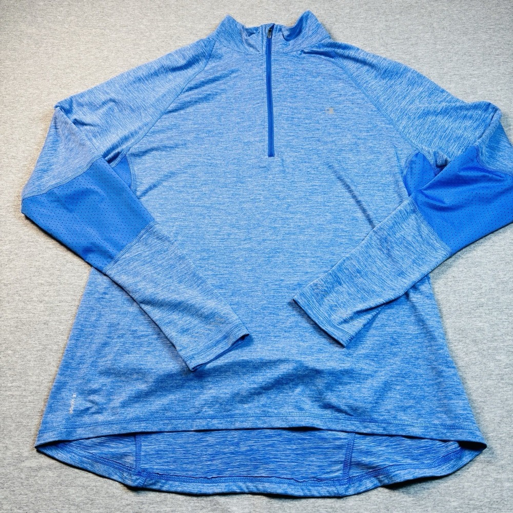 Champion Women's Long Sleeve 1/4 Zip Vapor Powertrain‎ Shirt Blue Size XL